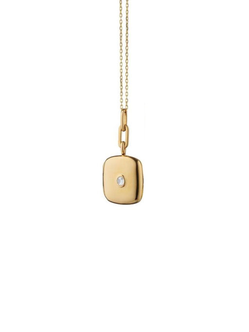 Yellow Gold Cushion Locket with Rose Cut Diamond