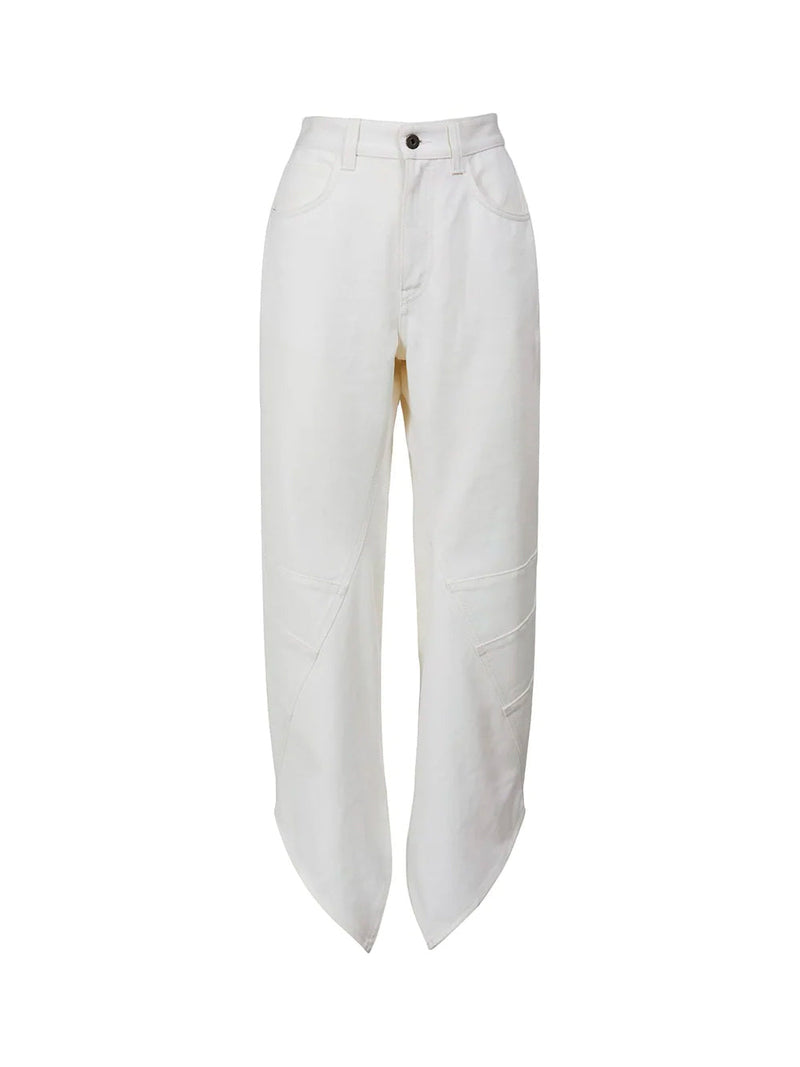 Curved Asymmetric Hem Jeans