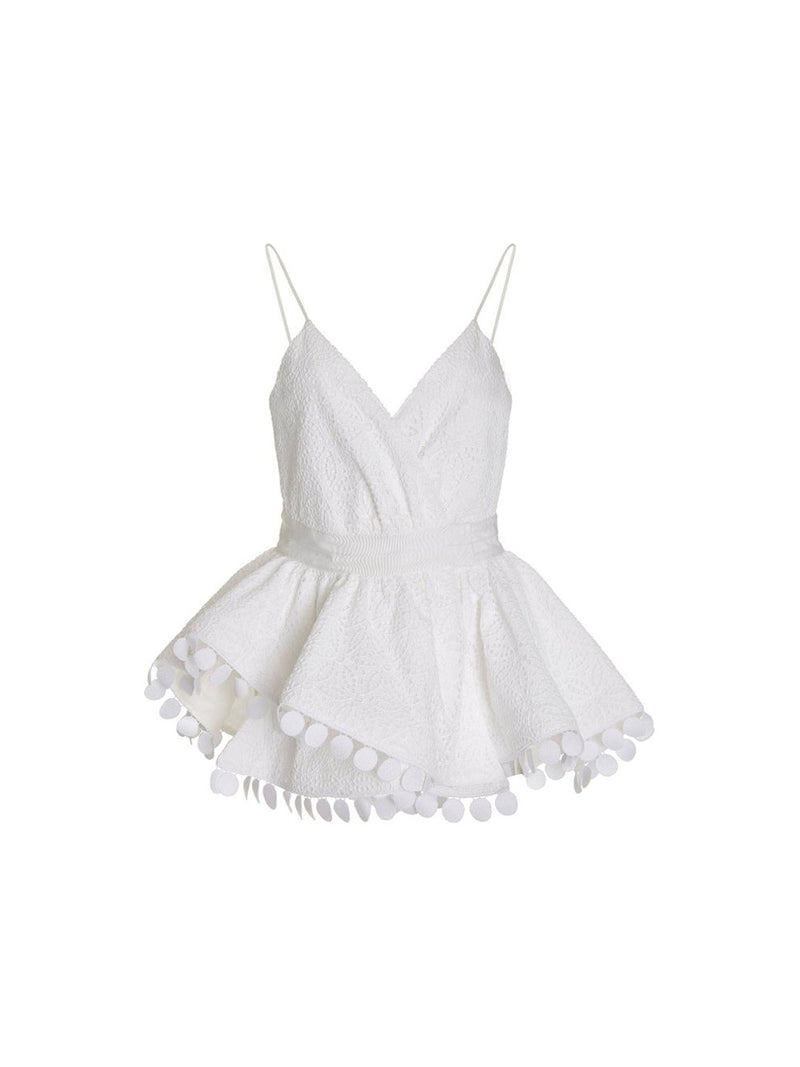 Liela Eyelet Embroidered Peplum Top