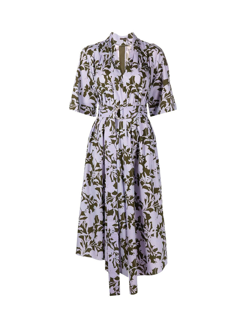 Asymmetrical Floral Midi Dress