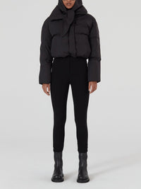 Crop Puffer with Hood Scarf Photo 2
