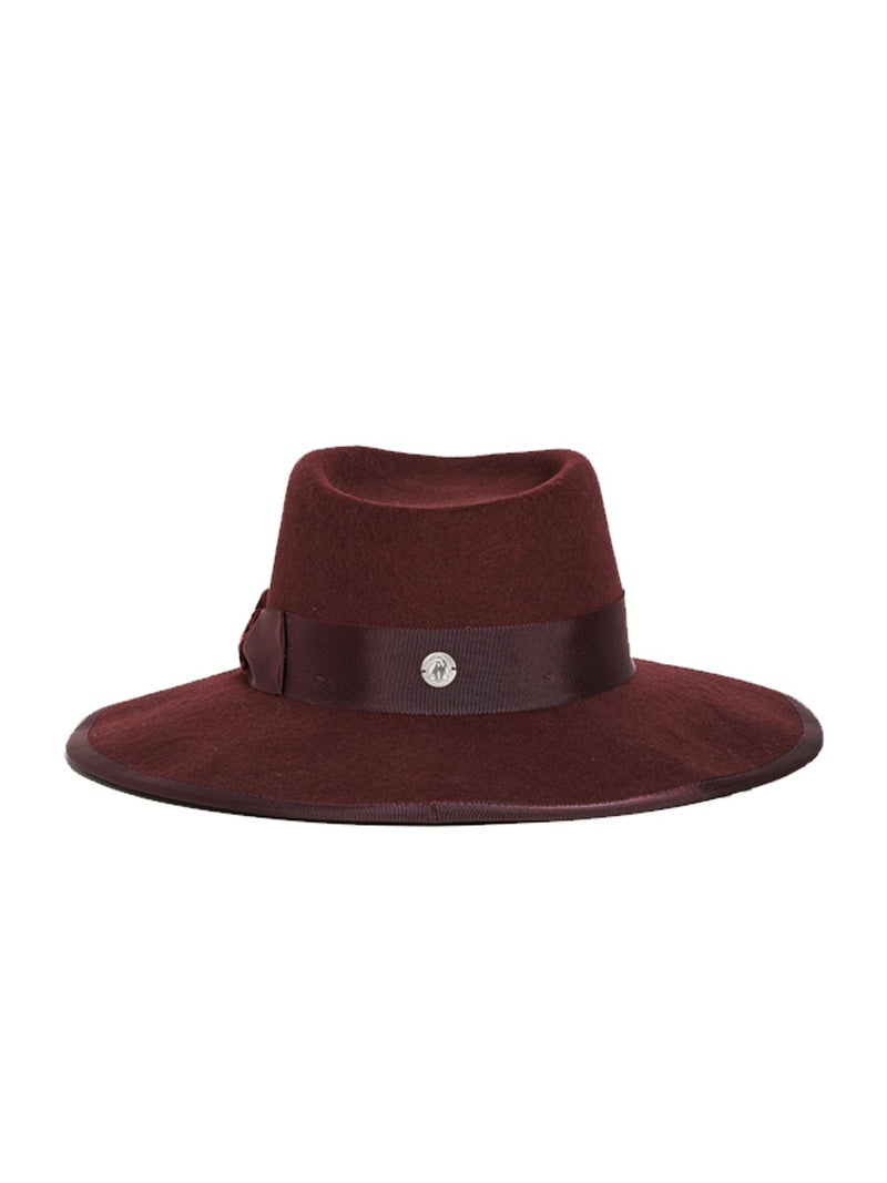 Merlot Felt Velvet Bow Trim Hat