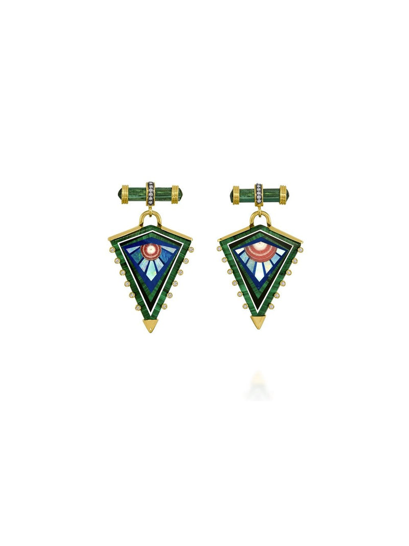 Mosaic Earrings Tourmaline