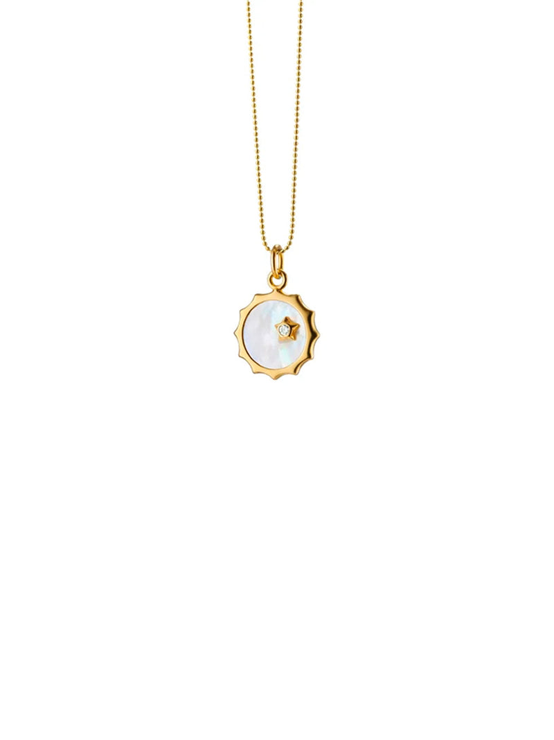 Mother of Pearl Sun and Star Necklace
