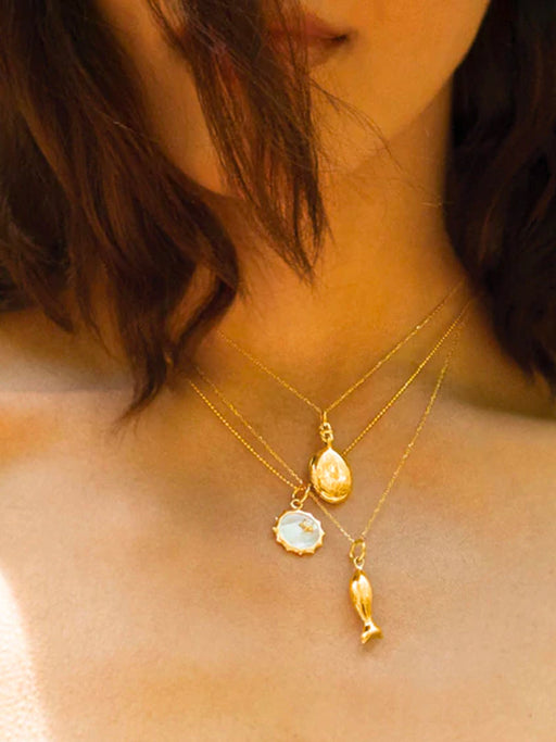 Mother of Pearl Sun and Star Necklace