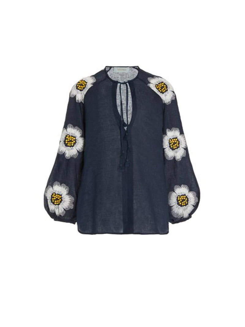 Molveno Embroidered Linen Blouse