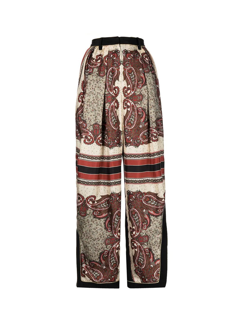 Pleated Asymmetrical Wide Leg Pants