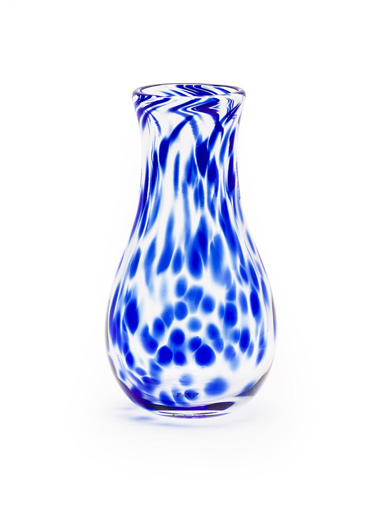 Transparent Spotted Bud Vase in Blue