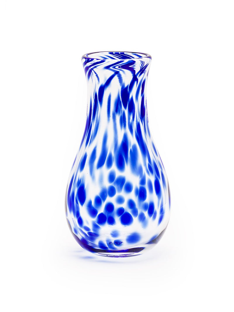 Transparent Spotted Bud Vase in Blue