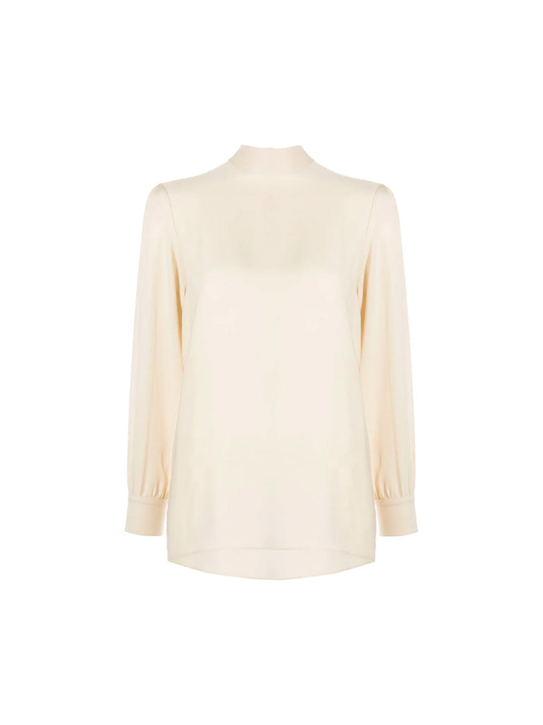 Pussy-Bow Silk Blouse