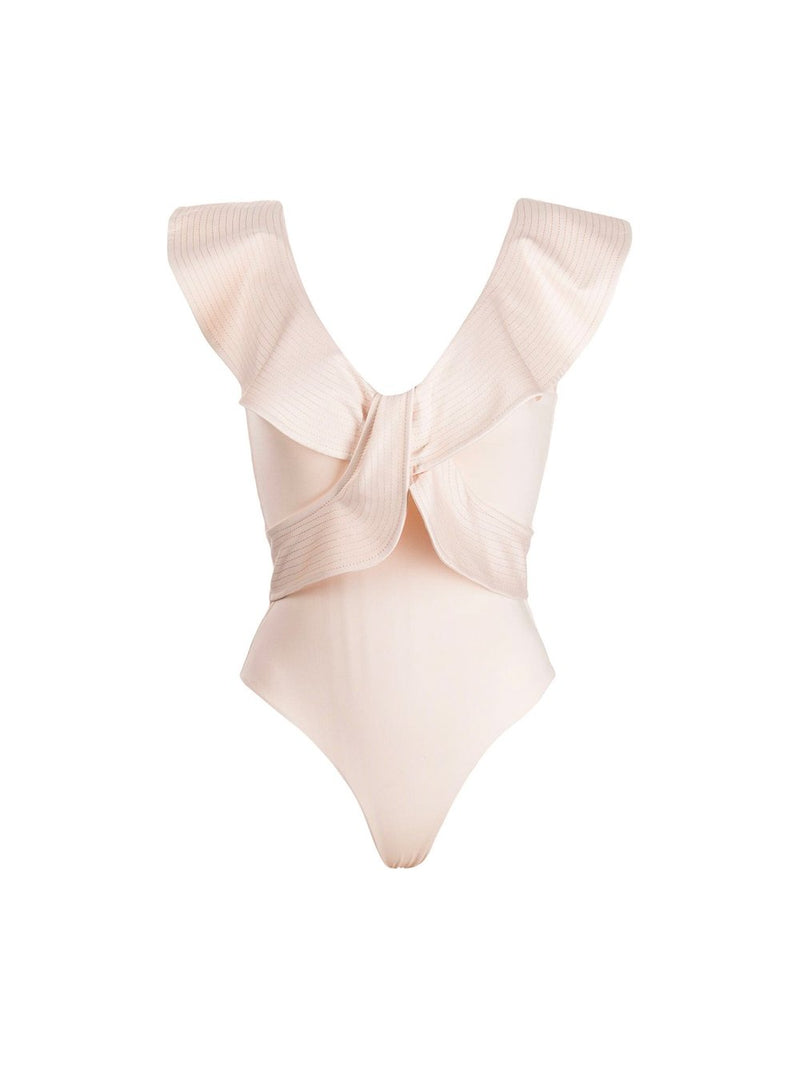 Ruffle Sleeve One-Piece Swimsuit