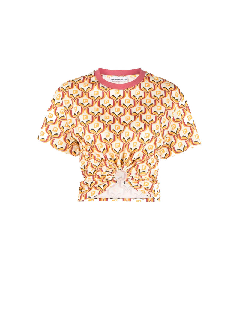 Geometric Crewneck Crop Top