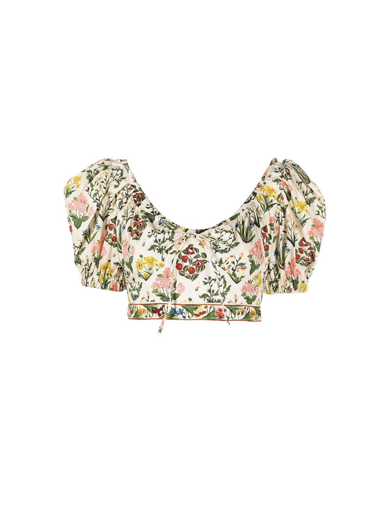 Palmarosa Puff Sleeve Crop Bustier Top