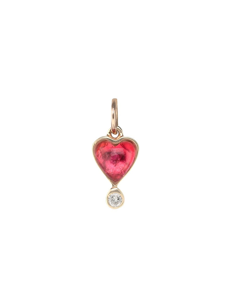 Pink Tourmaline Diamond Heart Pendant