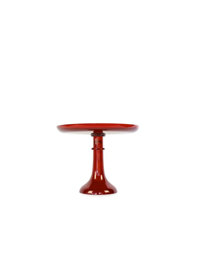 Red Colored Glass Cake Stand