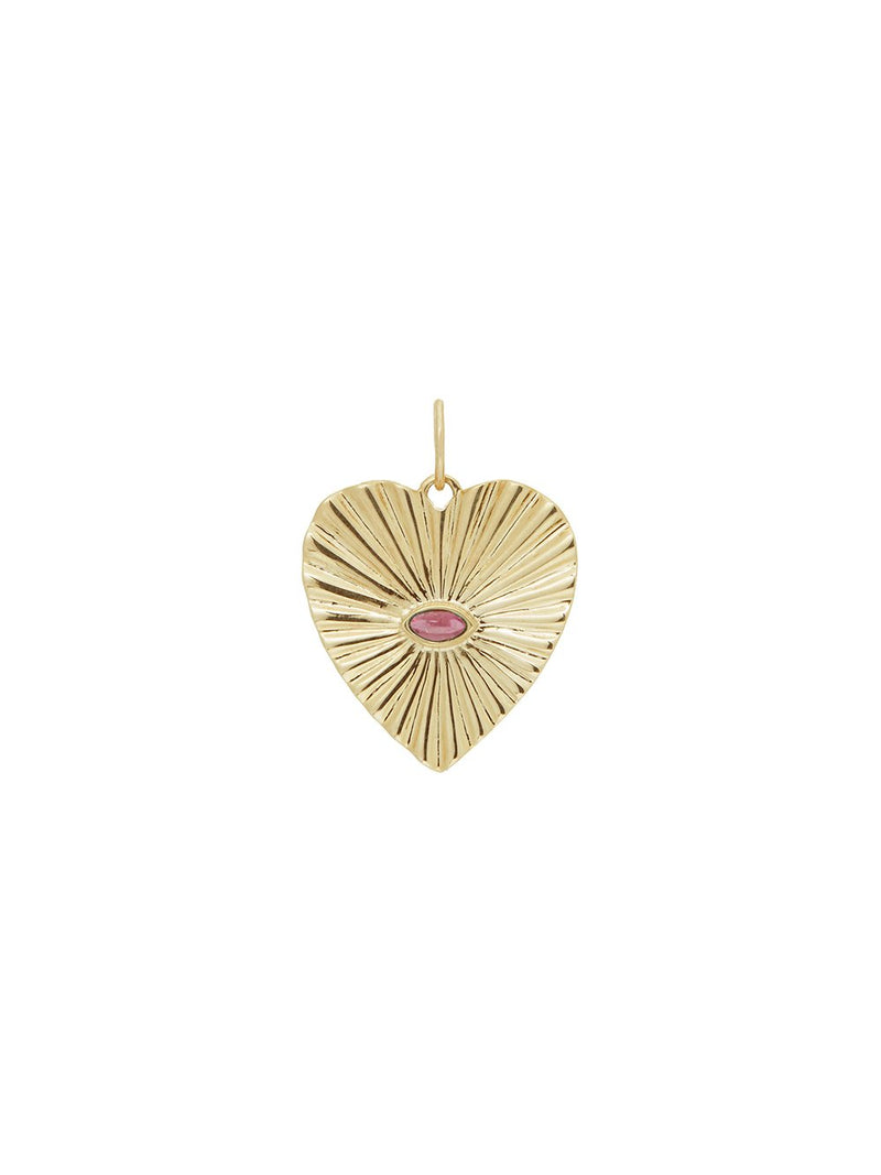 Sunbeam Heart Pink Tourmaline Pendant