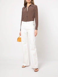 Simone Geometrical Print Silk Blouse Photo 2