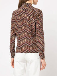 Simone Geometrical Print Silk Blouse Photo 3