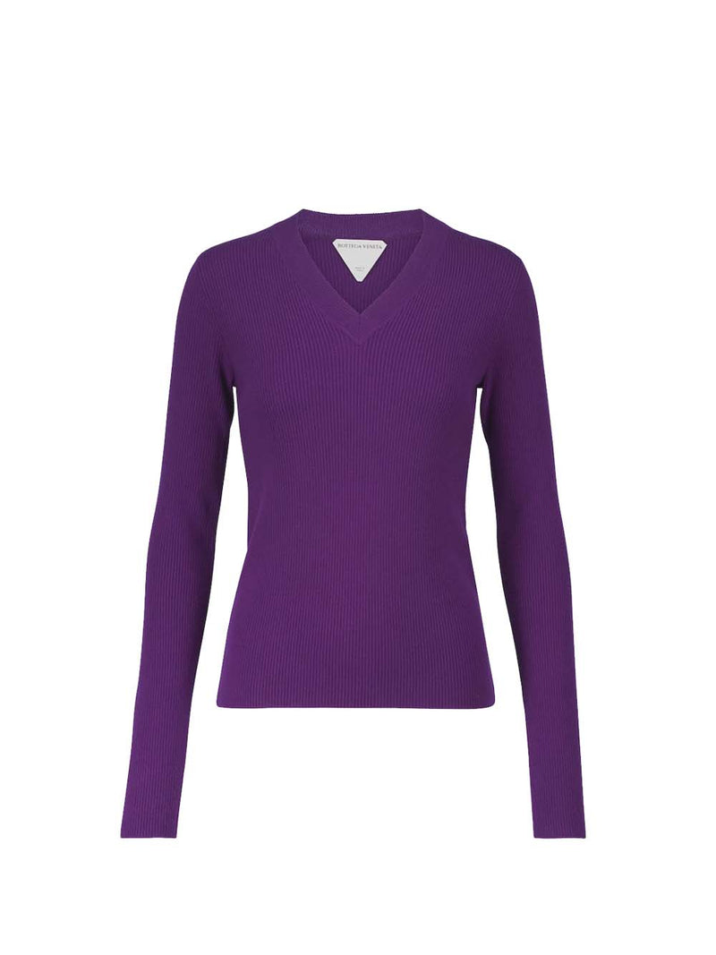 Lightweight Ribbed V-Neck Sweater
