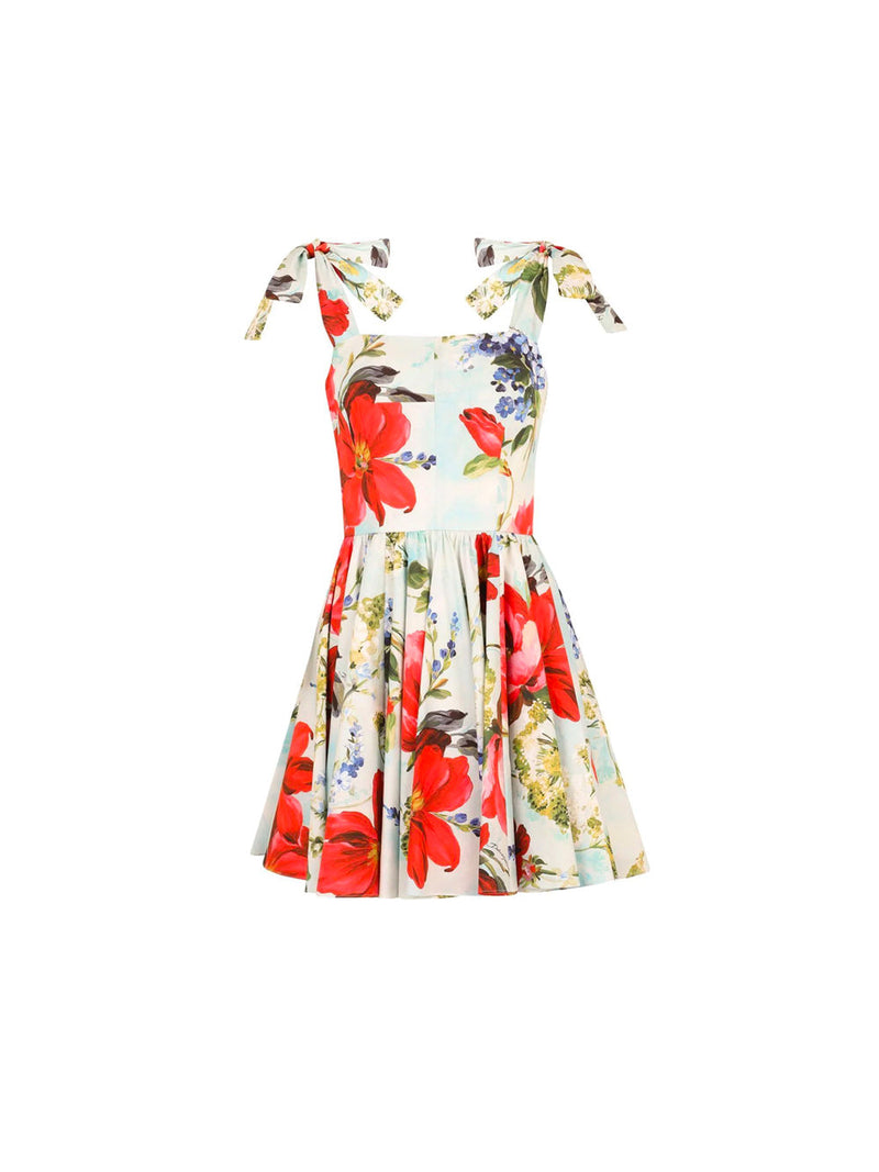 Floral Square Neck Mini Dress