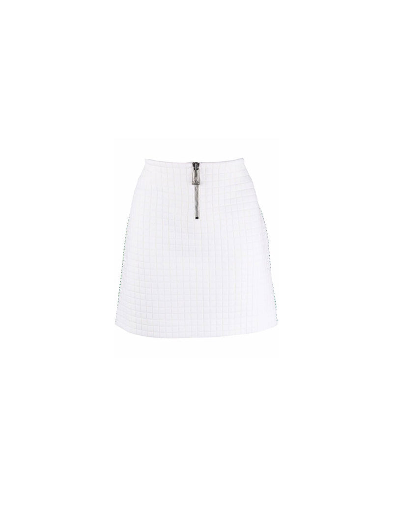 Green Stitch Zip Mini Skirt