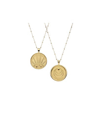 Rising Sun Coin 18" Drawn Link Chain Photo 2