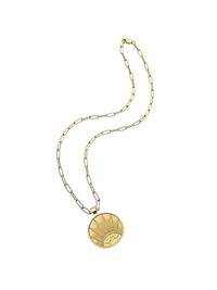 Rising Sun Coin 18" Drawn Link Chain Photo 1