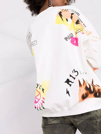 Graffiti Oversized Crewneck Sweatshirt Photo 4