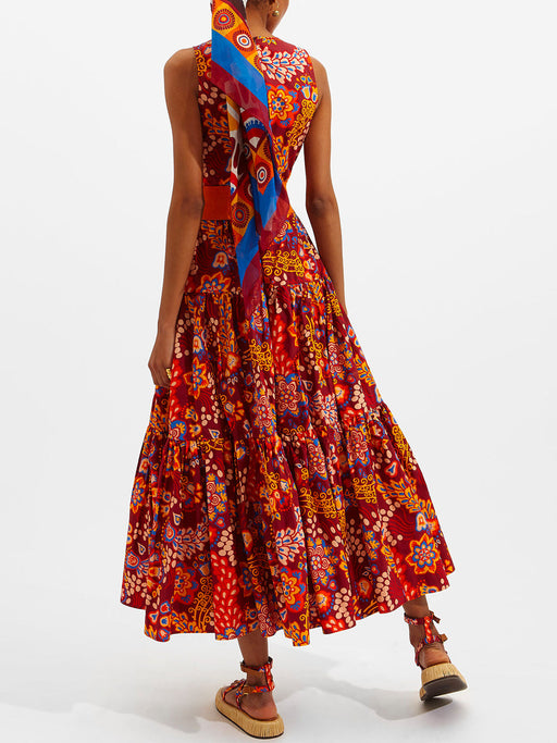 Sleeveless Tiered Maxi Dress