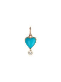 Turquoise Heart Diamond Pendant Photo 1