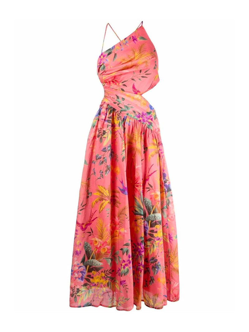 Asymmetrical Tropicana Maxi Dress
