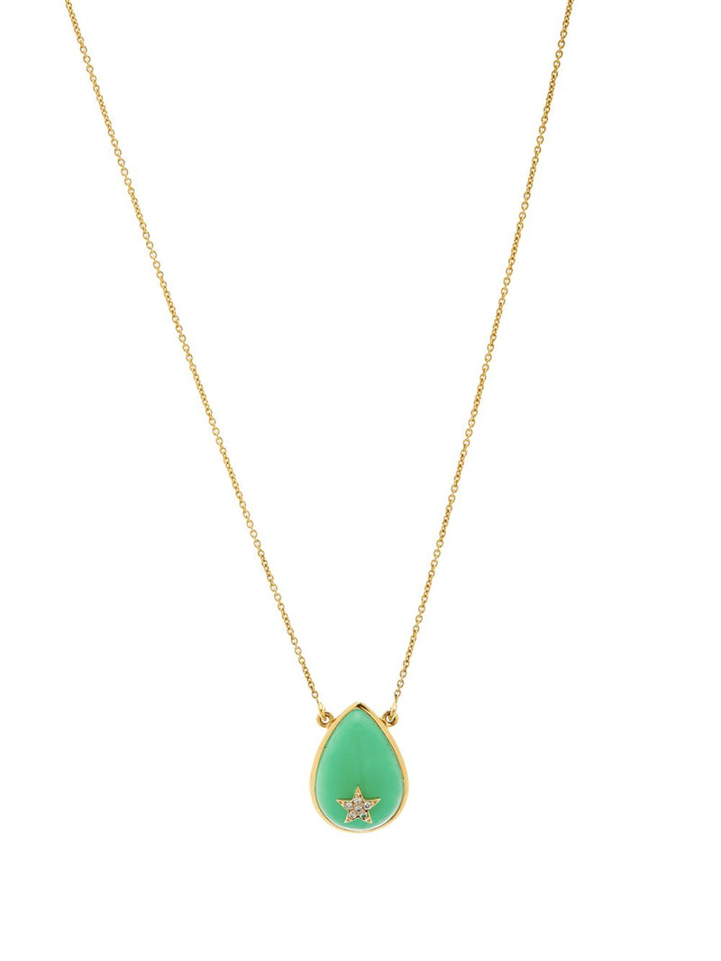 Tear Drop Diamond Star Necklace