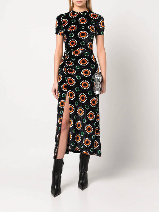 Jacquard Asymmetric Midi Dress