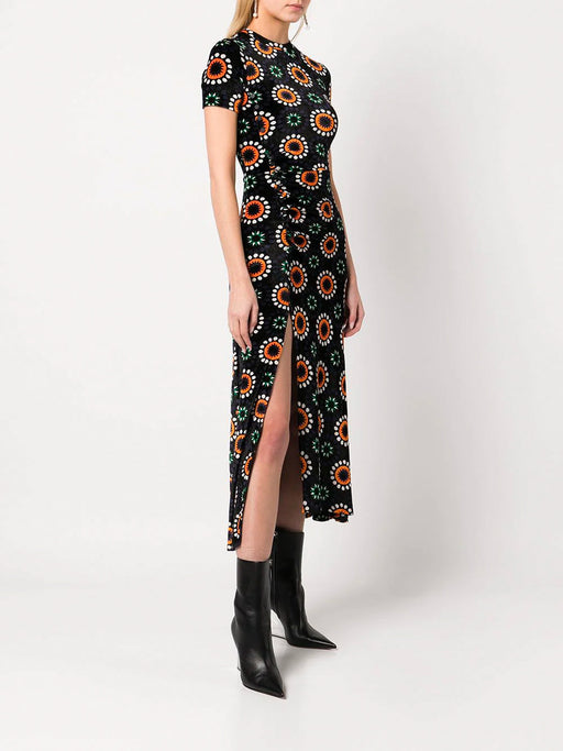 Jacquard Asymmetric Midi Dress