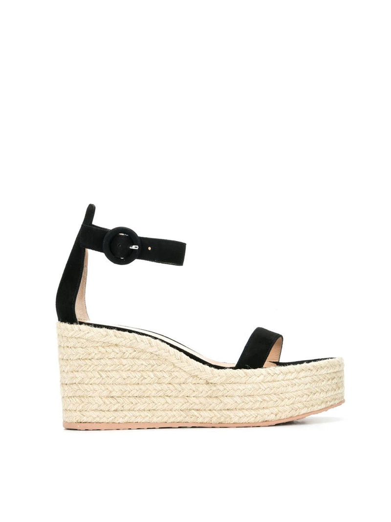 Black Wedges with Ankle Strap