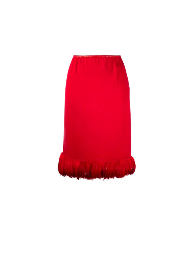 90's Feather Trim Skirt