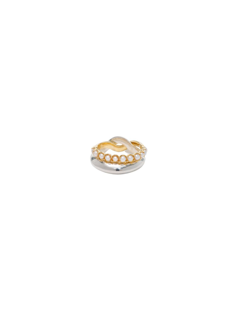 Plated Pearl Double Ring