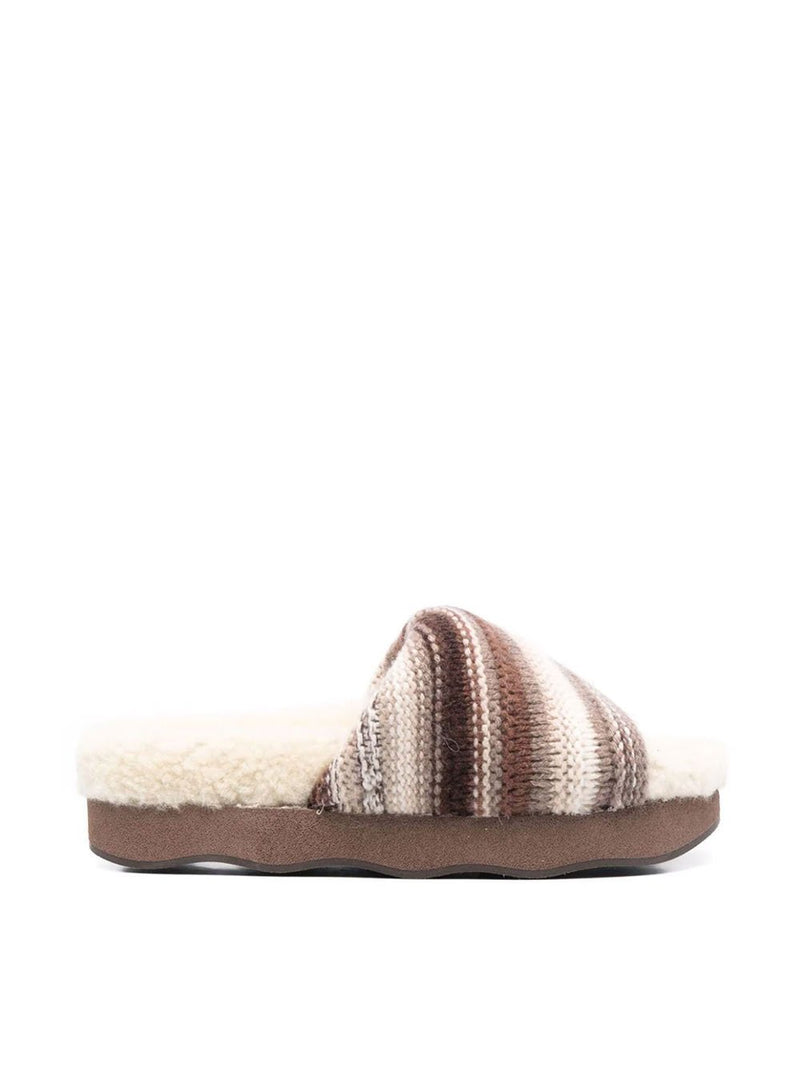 Stripe Slide Footbed Flats