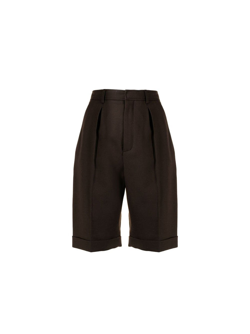 Wool Pleat Front Bermuda Short