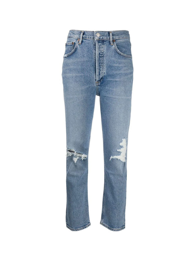 Riley Cropped Ripped Knee Jean