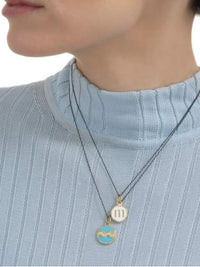 18K Yellow Gold Vermeil Aquarius Necklace Photo 2