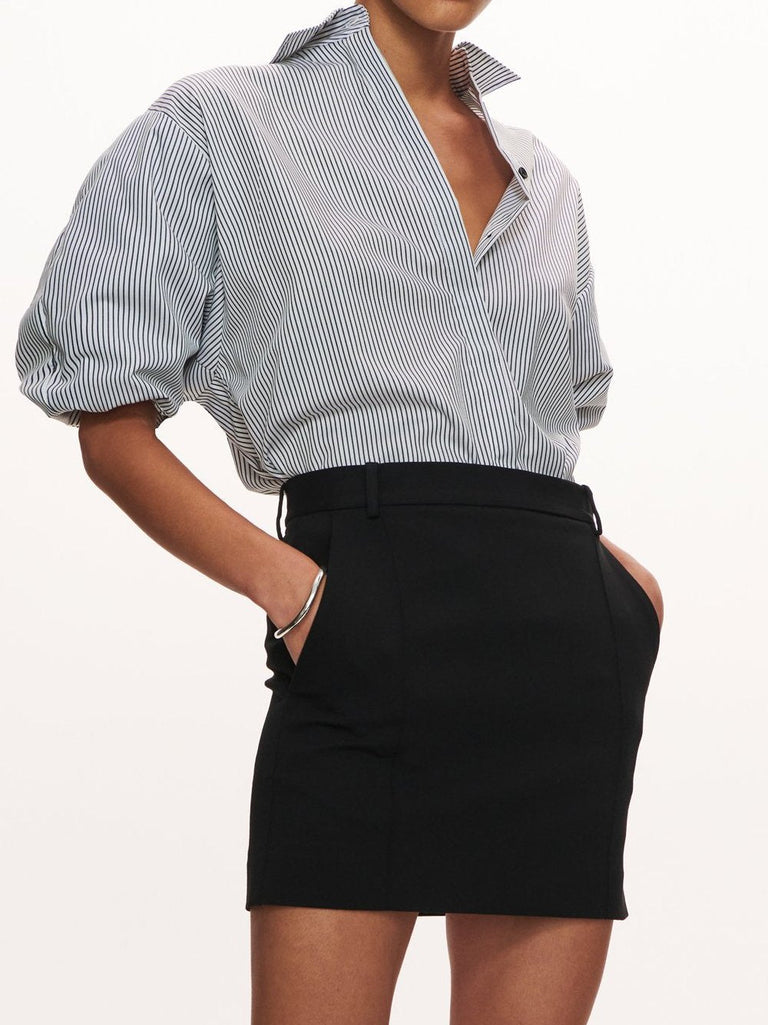 Tailored Mini Wool Skirt