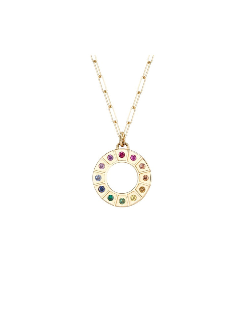 Rainbow Sapphire Pendant Necklace