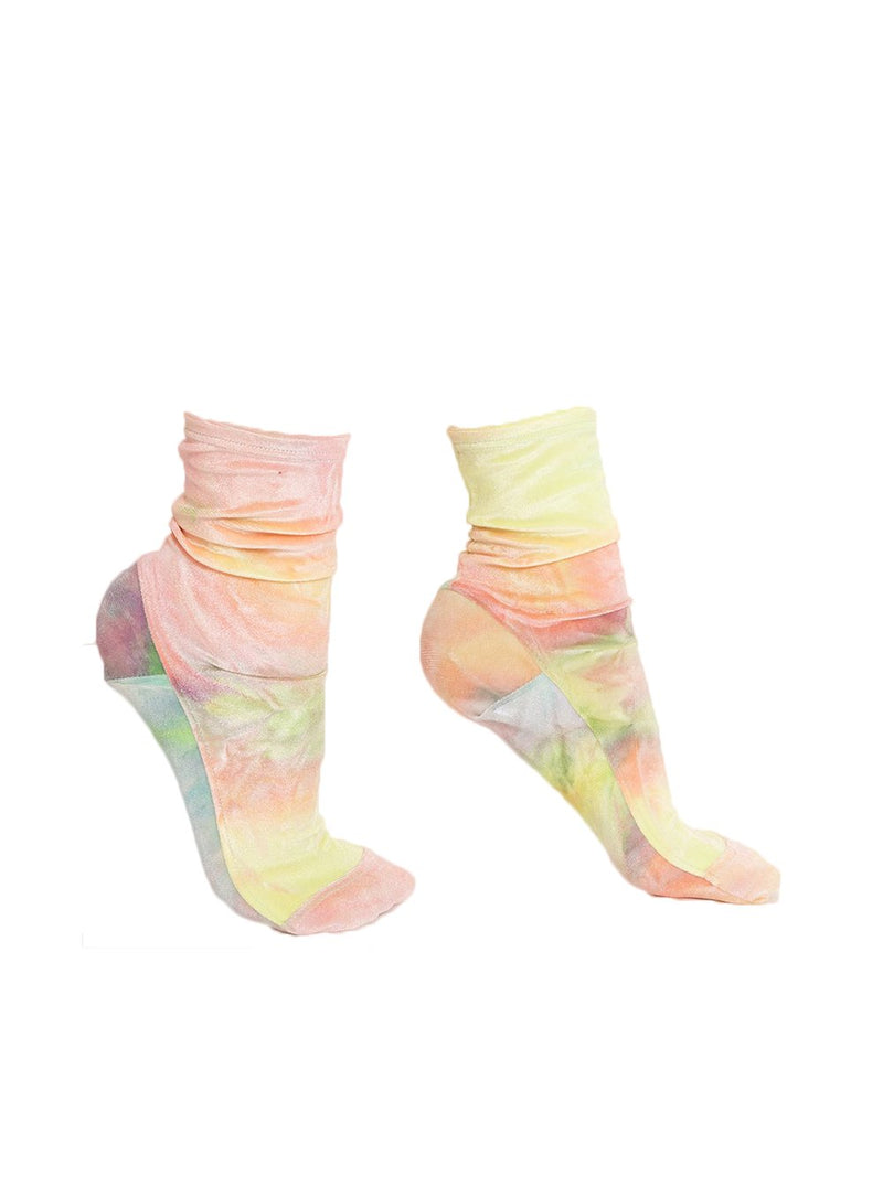Rainbow Tie-Dye Velvet Socks