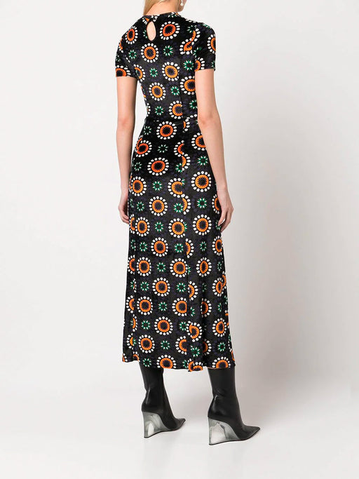 Jacquard Asymmetric Midi Dress