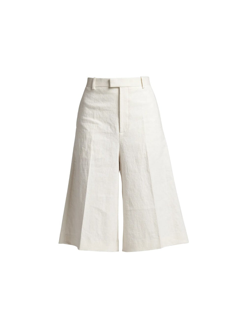 Stretch Linen Culotte Pants